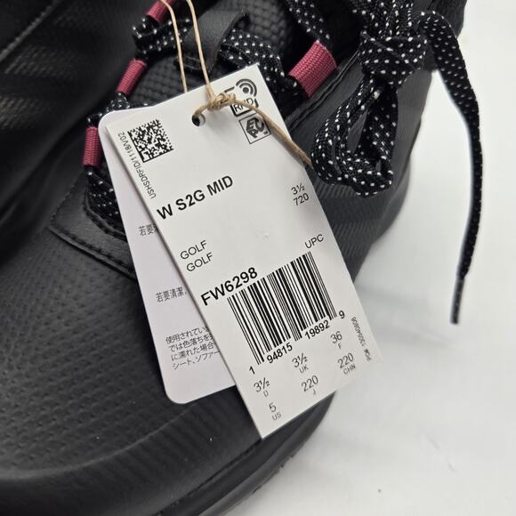 New Men\'s adidas S2G Recycled Polyester Mid-Cut Golf Shoes Black size 5 high top main image 9